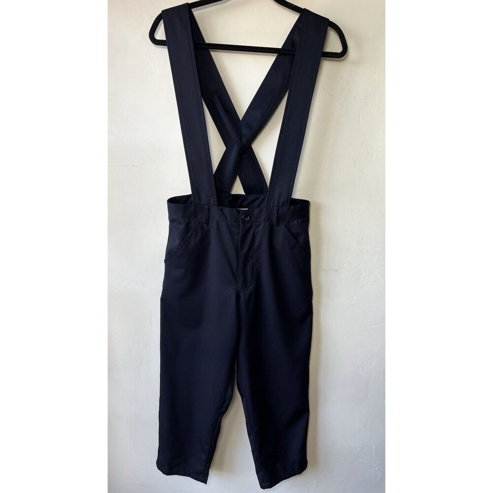 COMME des GARCONS GIRL Navy Suspender Pants 100% Wool Small Japan